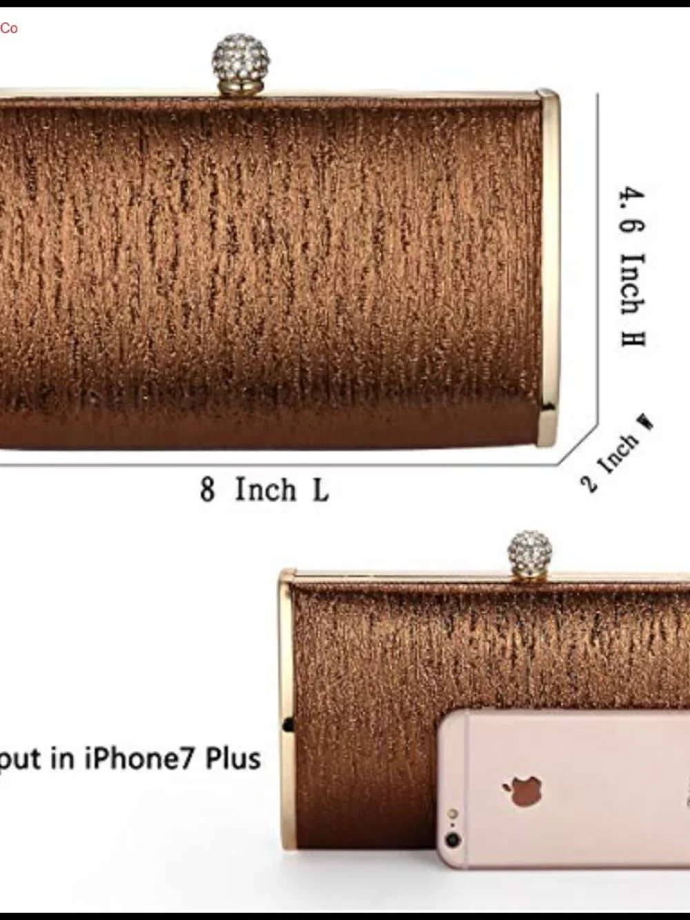 PU Leather Clutch with Metal Frame Evening Bag for Wedding Prom Party